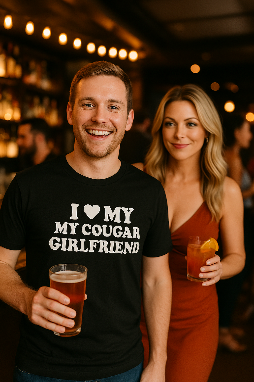 "I Love My Cougar Girlfriend" – Bold Relationship Statement Tee