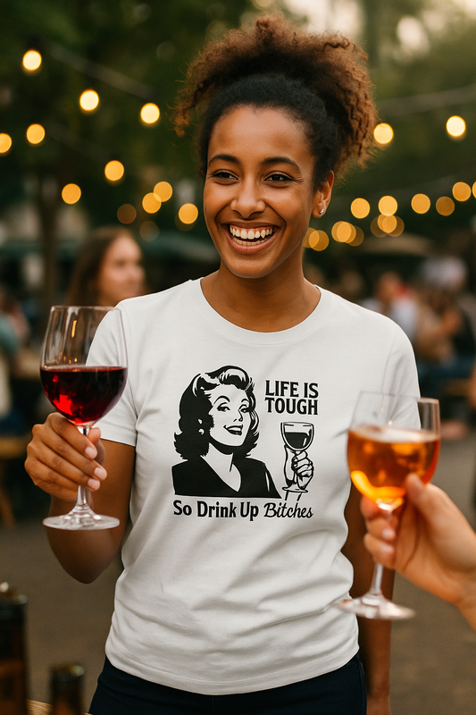 "Life Is Tough, So Drink Up Bitches" Fun T-Shirt
