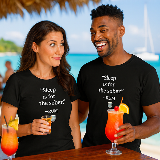 "Sleep is For The Sober" - Rum Funny Quotes QR Shirt