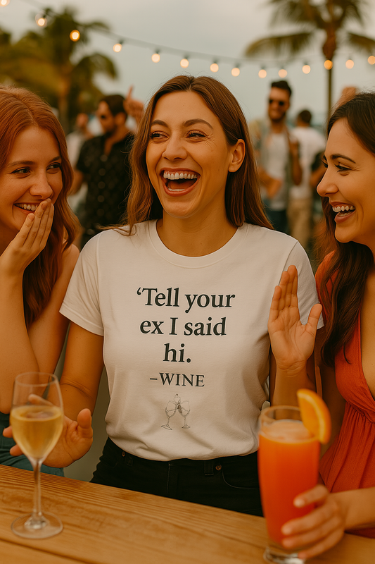 "Tell Your Ex I Said Hi" - Wine Funny T-Shirt